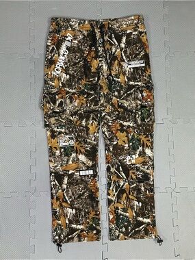 RGSTR Pants Mens M Camouflage Cargo Streetwear Drawstring Tree Leaf Camo
